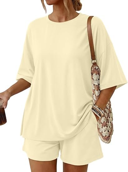 Trendy Queen 2 Piece Summer Set Oversized Top & Loose Fit Shorts with Pockets