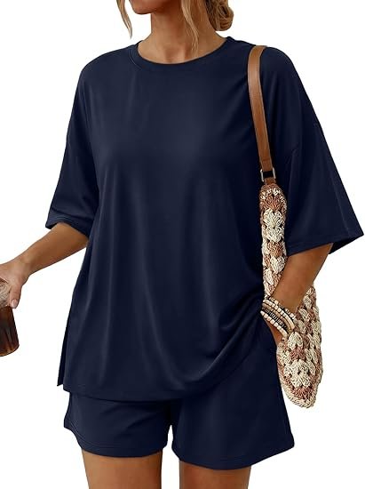Trendy Queen 2 Piece Summer Set Oversized Top & Loose Fit Shorts with Pockets
