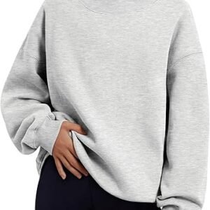 Trendy Queen Womens Oversized Sweatshirts Turtleneck Pullover Long Sleeve Hoodies